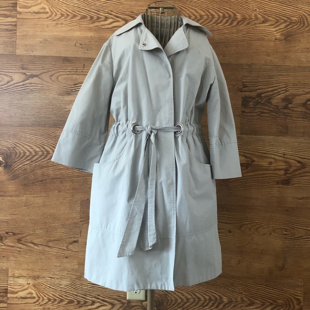 OGGI Light Gray Cropped Trench Coat 🌷